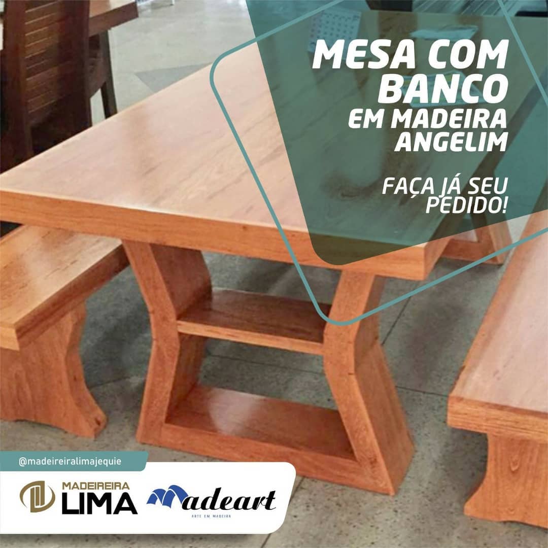Mesa de Jantar em Angelim ou Pau D'Arco